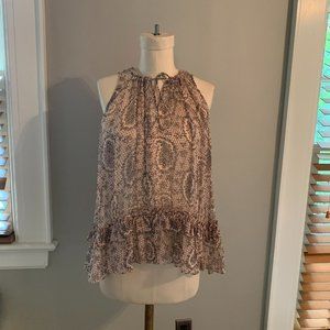 Elizabeth & James Silk Paisley Floral Sleeveless Blouse